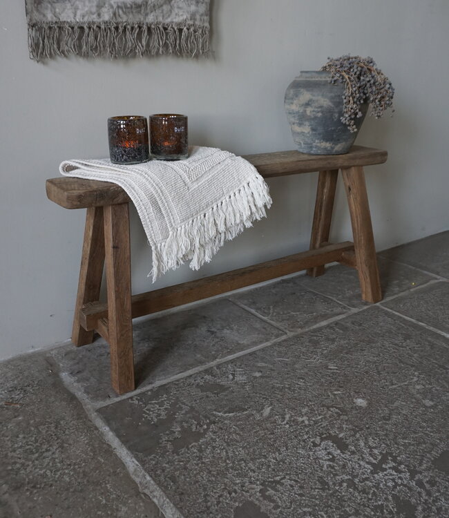 Rene Houtman Oud Eikenhouten Bankje | B80 x H46 x D30 cm