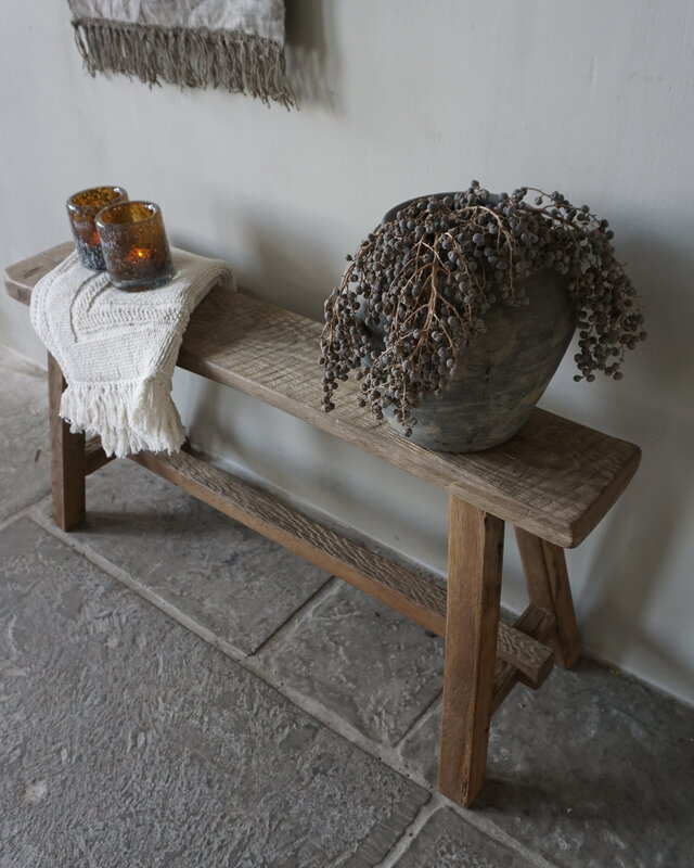 Rene Houtman Oud Eikenhouten Bankje | B80 x H46 x D30 cm