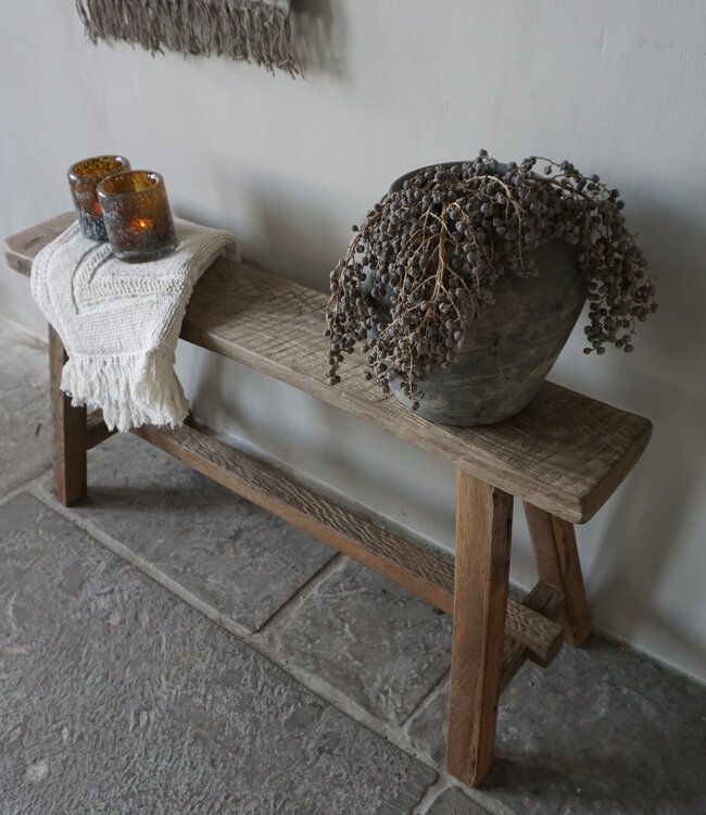 Rene Houtman Oud Eikenhouten Bankje | B80 x H46 x D30 cm