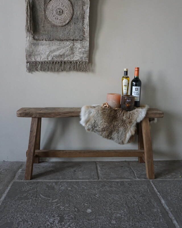 Rene Houtman Oud Eikenhouten Bankje | B100 x H46 x D30 cm