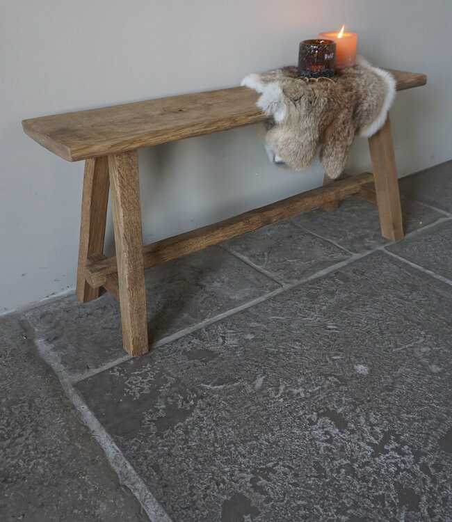 Rene Houtman Oud Eikenhouten Bankje | B100 x H45,5 x D30 cm