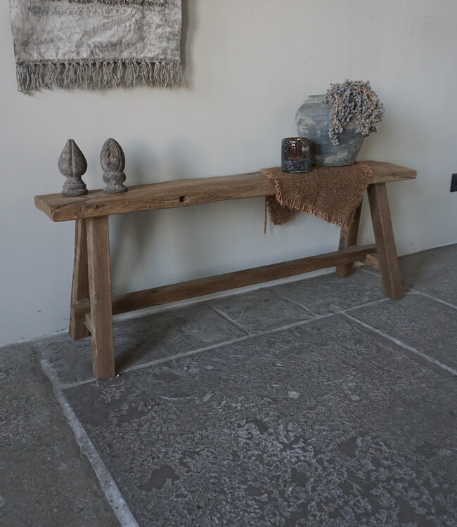 Rene Houtman Oud Eikenhouten Bankje | B120 x H45,5 x D32 cm