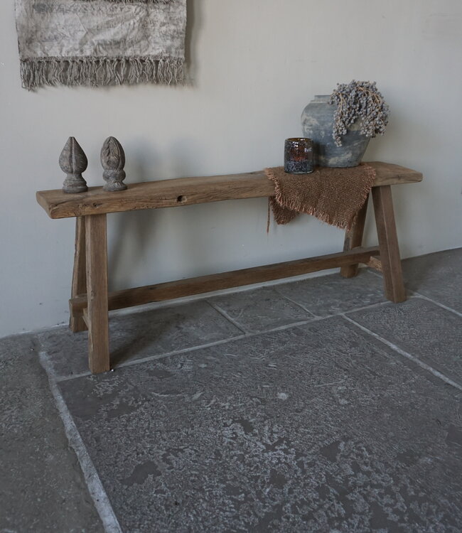 Rene Houtman Oud Eikenhouten Bankje | B120 x H45,5 x D32 cm