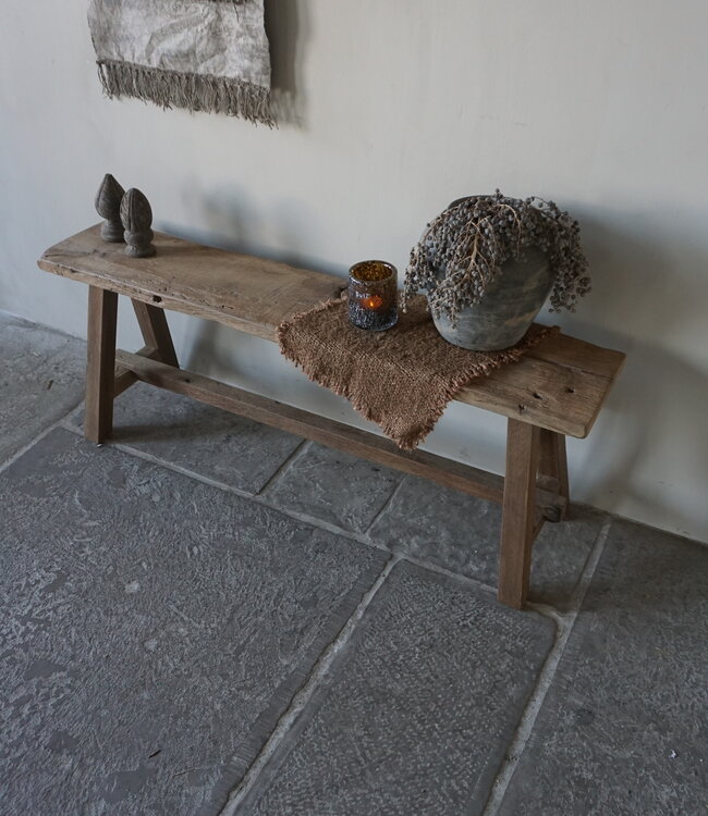 Rene Houtman Oud Eikenhouten Bankje | B120 x H45,5 x D32 cm
