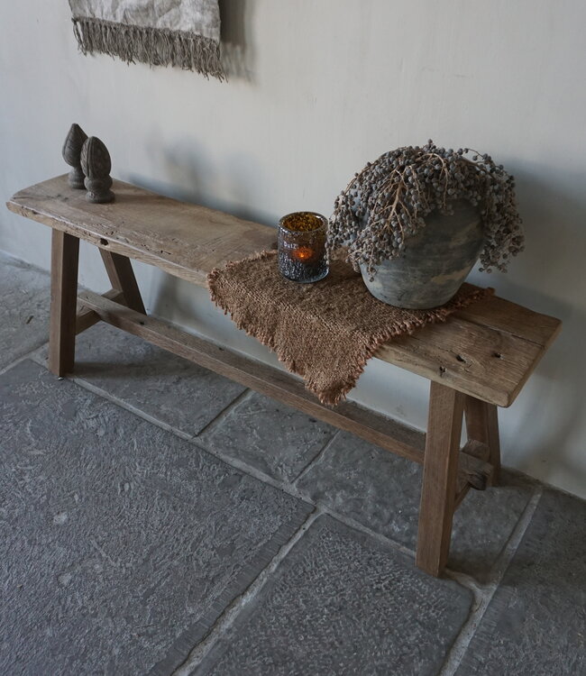 Rene Houtman Oud Eikenhouten Bankje | B120 x H45,5 x D32 cm