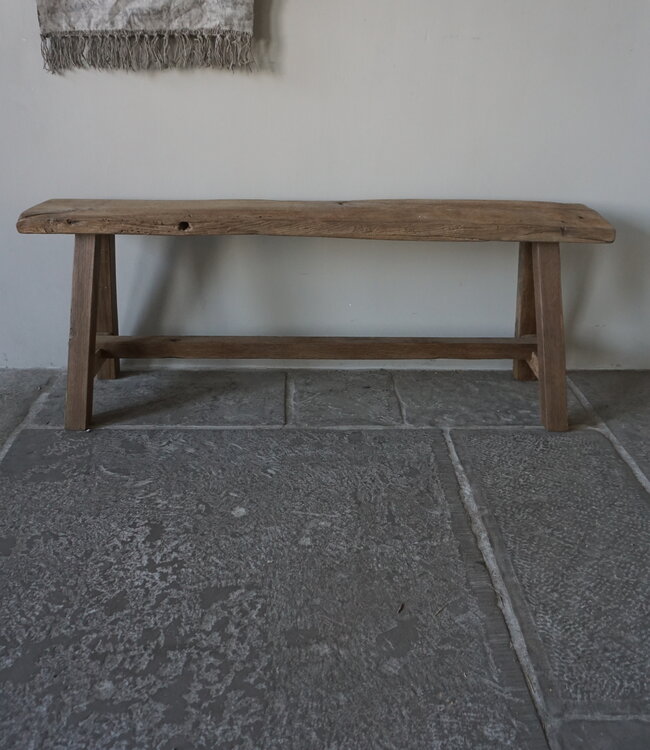 Rene Houtman Oud Eikenhouten Bankje | B120 x H45,5 x D32 cm