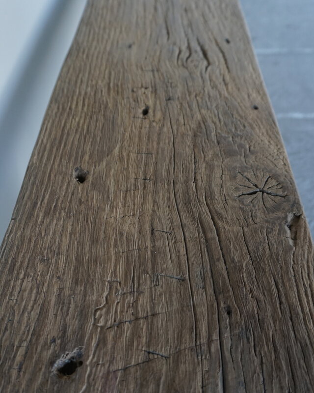 Rene Houtman Oud Eikenhouten Bankje | B120 x H44,5 x D31 cm