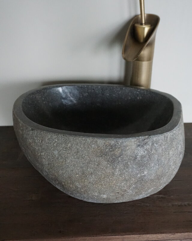 Rene Houtman Kleine Stenen Waskom + Spoelgat | H14 x B31 x D26 cm
