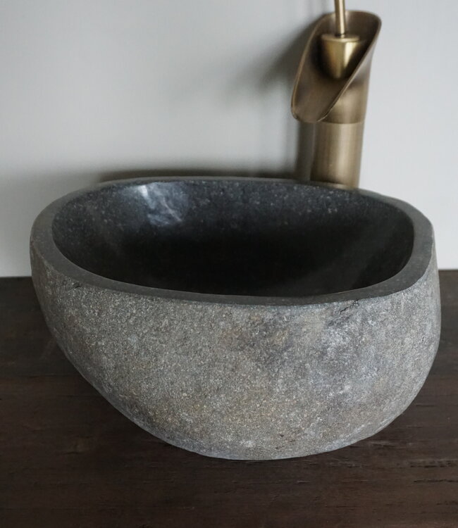 Rene Houtman Kleine Stenen Waskom + Spoelgat | H14 x B31 x D26 cm