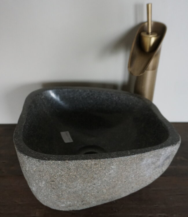 Rene Houtman Kleine Stenen Waskom + Spoelgat | H13 x B28 x D25 cm