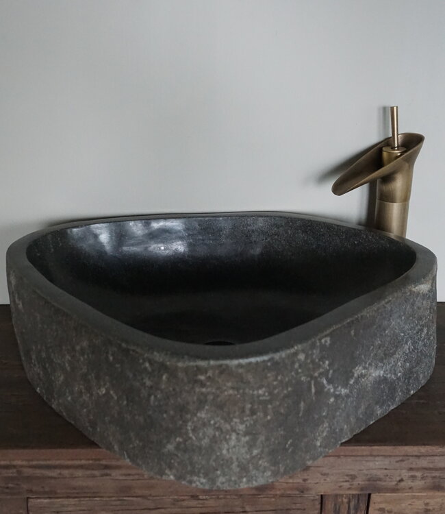 Rene Houtman Grote Stenen Waskom + Spoelgat | H15 x B55 x D45 cm