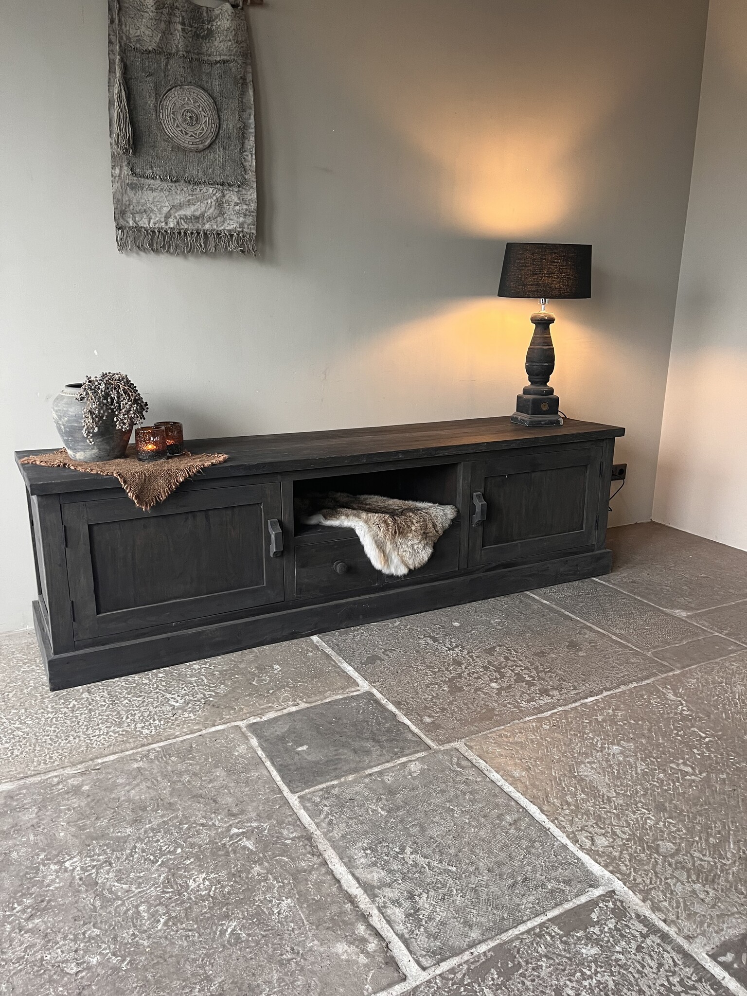 Rene Houtman TV-Meubel Rough | Dark Grey | B220xD50xH60 cm