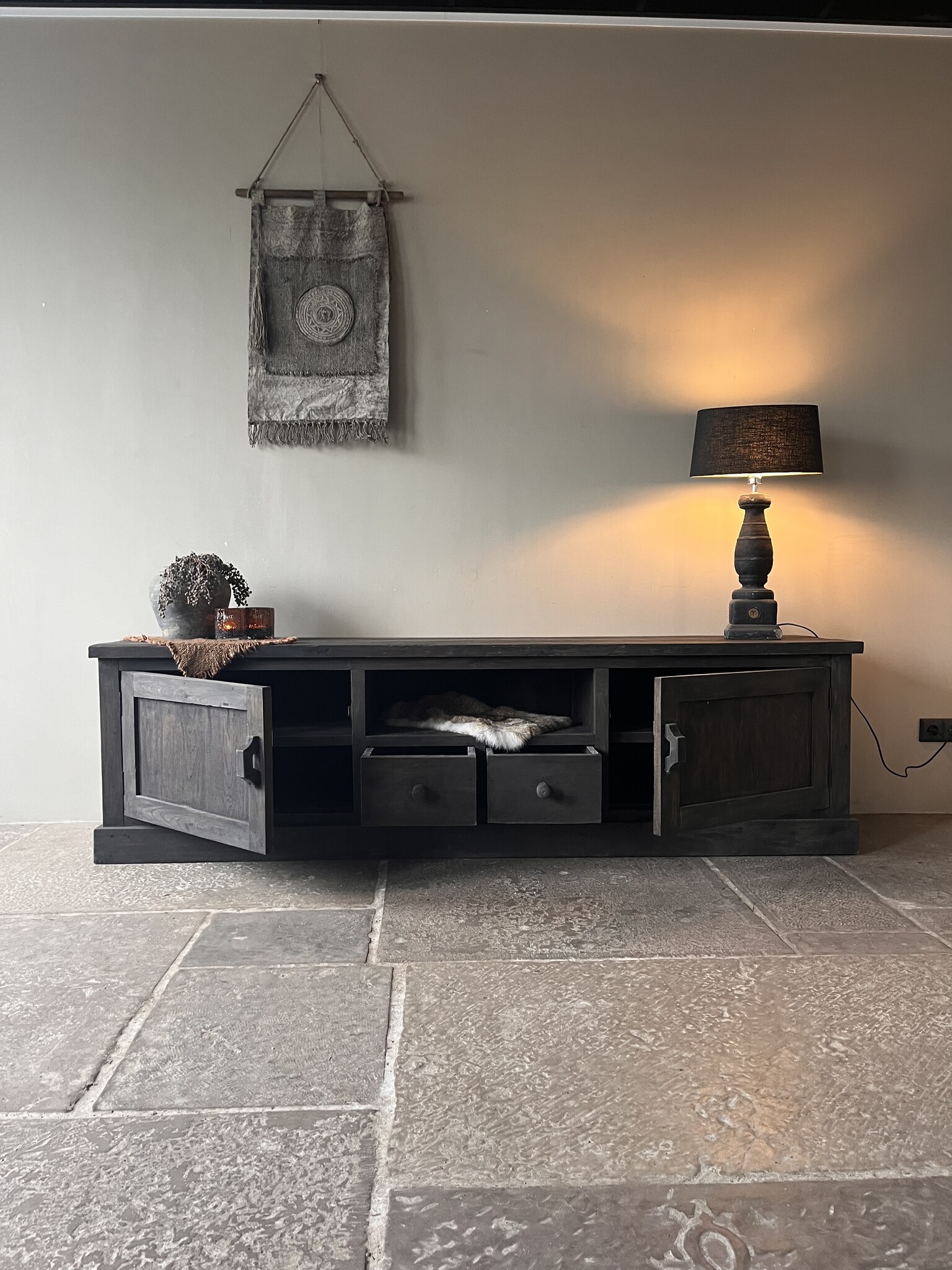 Rene Houtman TV-Meubel Rough | Dark Grey | B220xD50xH60 cm