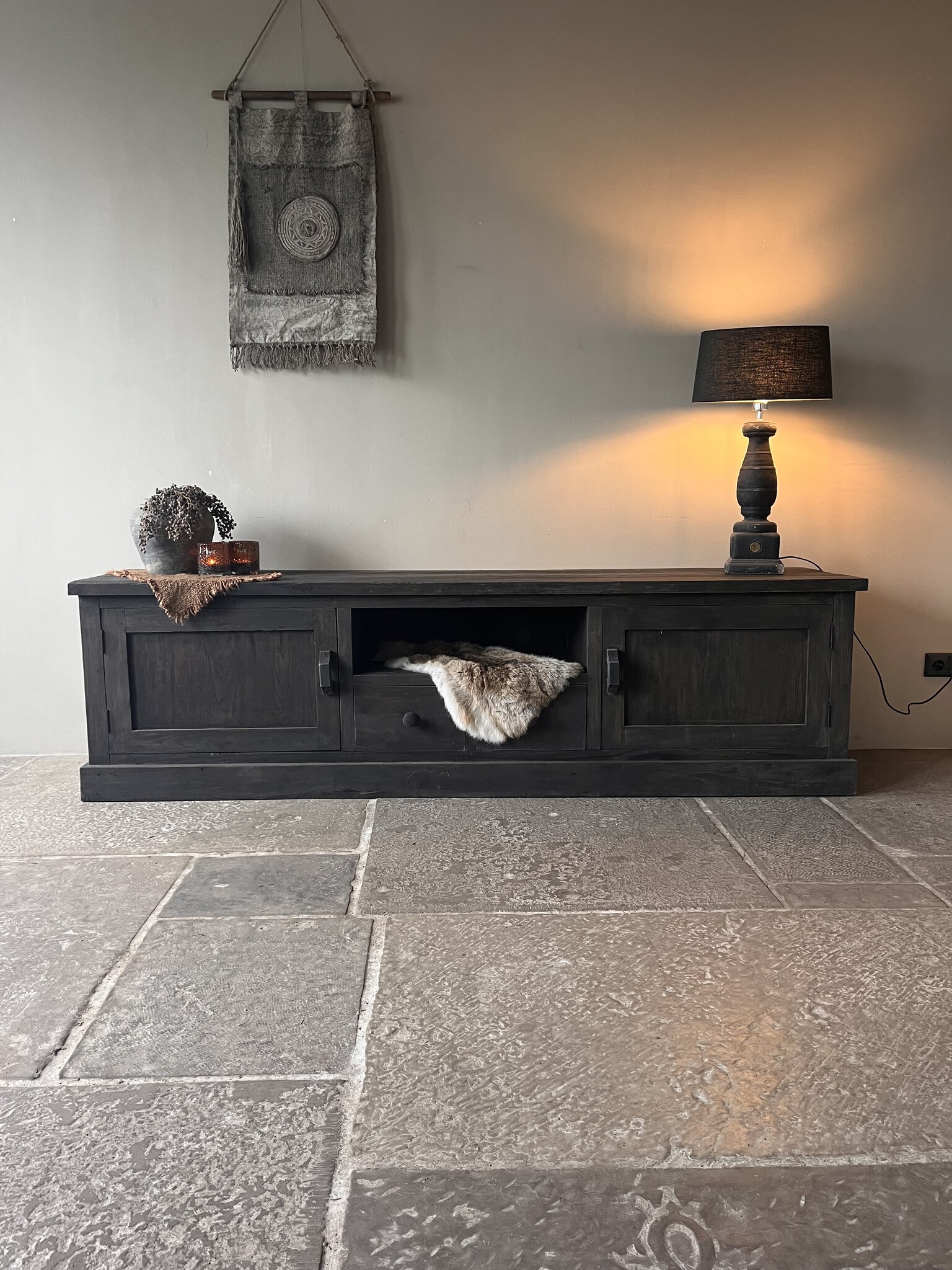 Rene Houtman TV-Meubel Rough | Dark Grey | B220xD50xH60 cm