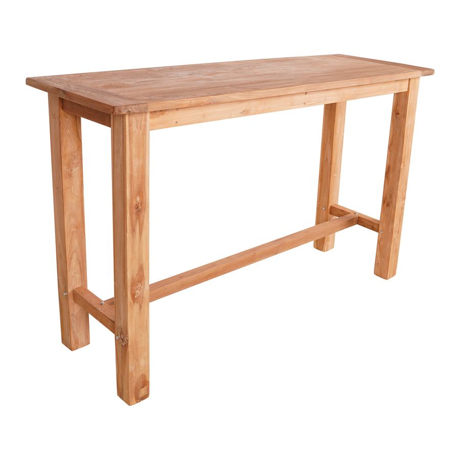 Rene Houtman Bartafel Teakhout Onbehandeld Naturel B180xD60xH110