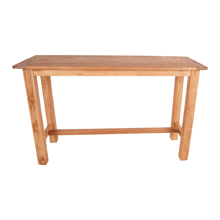 Rene Houtman Bartafel Teakhout Onbehandeld Naturel B180xD60xH110