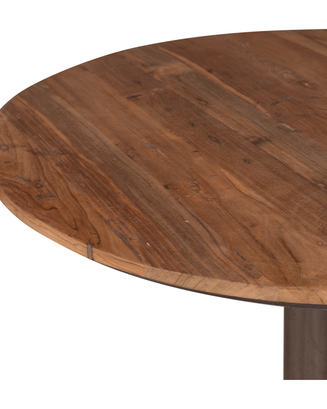 Rene Houtman Bartafel Rond 80 cm x H107 Cm Ijzer Teakhout