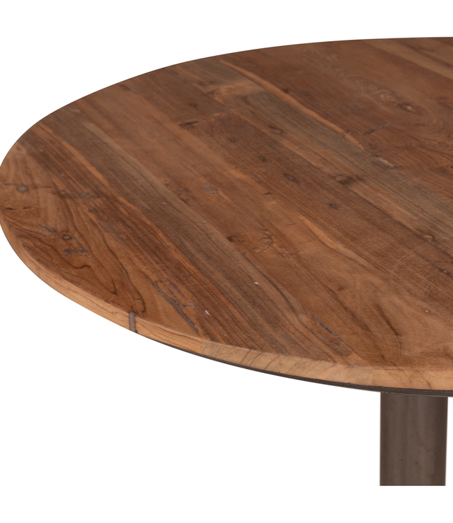 Rene Houtman Bartafel Rond 80 cm x H107 Cm Ijzer Teakhout