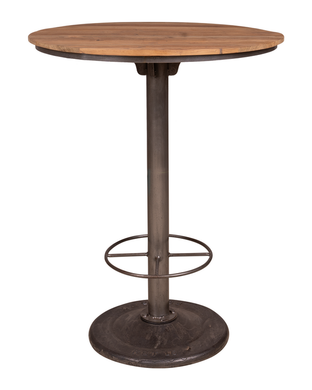 Rene Houtman Bartafel Rond 80 cm x H107 Cm Ijzer Teakhout