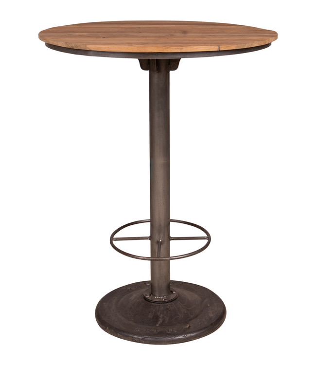Rene Houtman Bartafel Rond 80 cm x H107 Cm Ijzer Teakhout