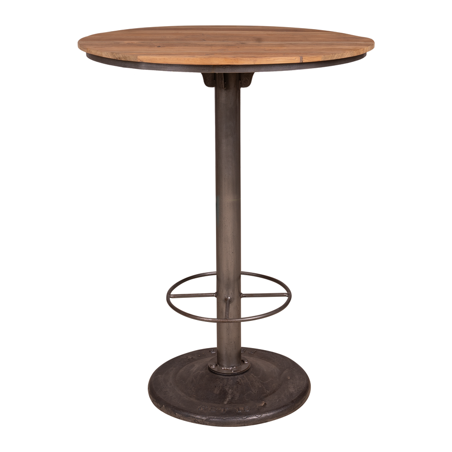 Rene Houtman Bartafel Rond 80 cm x H107 Cm Ijzer Teakhout