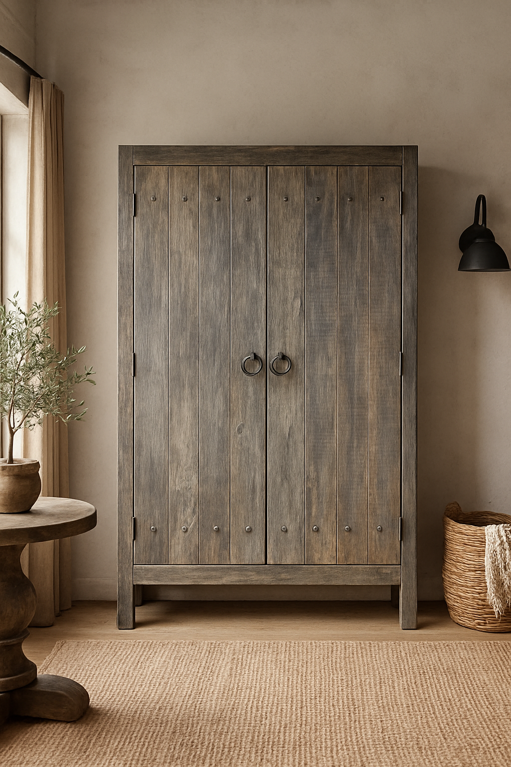 Rene Houtman Opbergkast Dicht 2-Deurs H190xB120xD45 Cm - Grijs