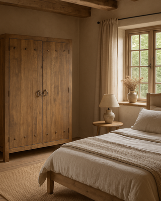 Rene Houtman Opbergkast Dicht 2-Deurs H190xB120xD45 Cm - Naturel