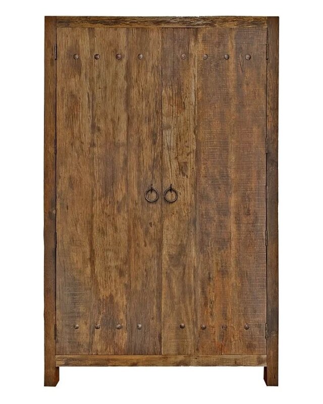 Rene Houtman Opbergkast Dicht 2-Deurs H190xB120xD45 Cm - Naturel