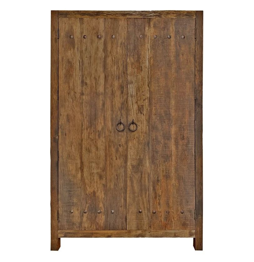 Rene Houtman Opbergkast Dicht 2-Deurs H190xB120xD45 Cm - Naturel