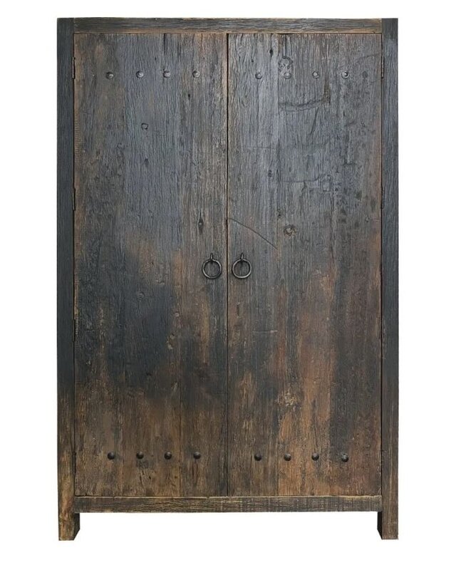 Rene Houtman Opbergkast Dicht 2-Deurs H190xB120xD45 Cm - Old Black
