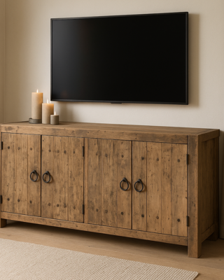 Rene Houtman Tv-meubel Rough 180x90x45 Cm Naturel 4 deurs