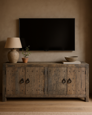 Rene Houtman Tv-meubel Rough 180x90x45 Cm Grijs 4 deurs