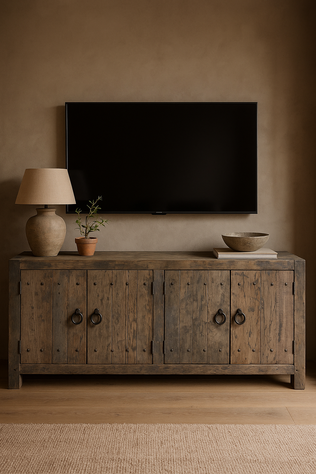 Rene Houtman Tv-meubel Rough 180x90x45 Cm Grijs 4 deurs
