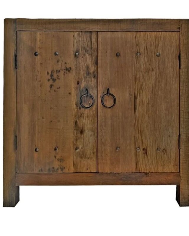 Rene Houtman Commode Oud Hout 2-Deurs Naturel H90xB90xD40 Cm