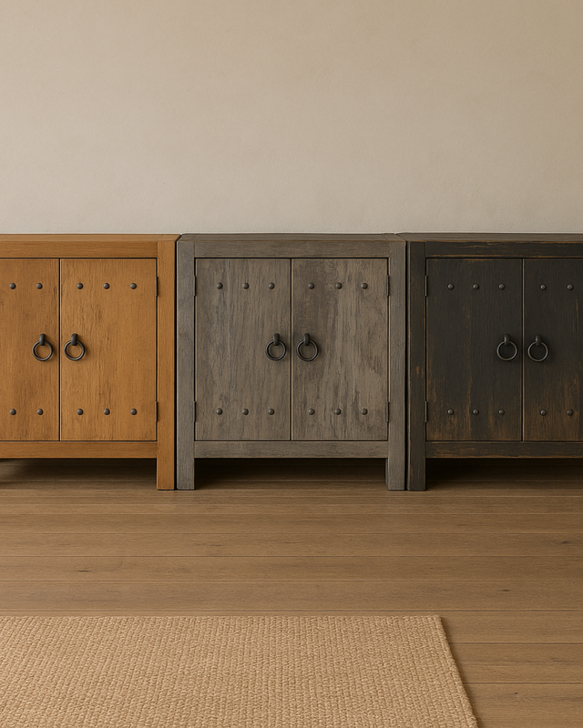 Rene Houtman Commode Oud Hout 2-Deurs Grijs H90xB90xD40 Cm