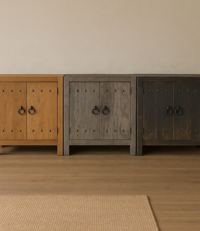 Rene Houtman Commode Oud Hout 2-Deurs Grijs H90xB90xD40 Cm