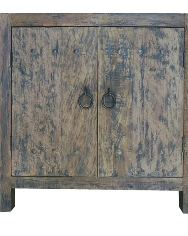 Rene Houtman Commode Oud Hout 2-Deurs Grijs H90xB90xD40 Cm