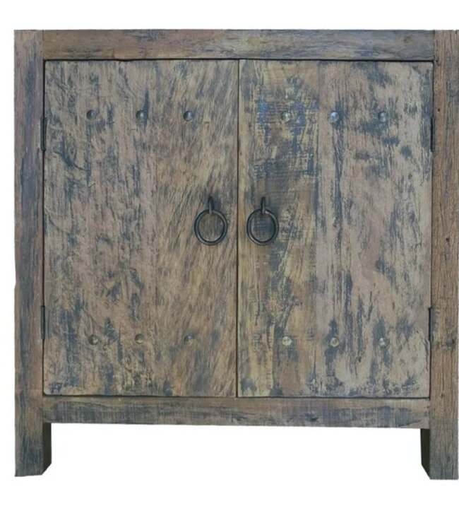 Rene Houtman Commode Oud Hout 2-Deurs Grijs H90xB90xD40 Cm