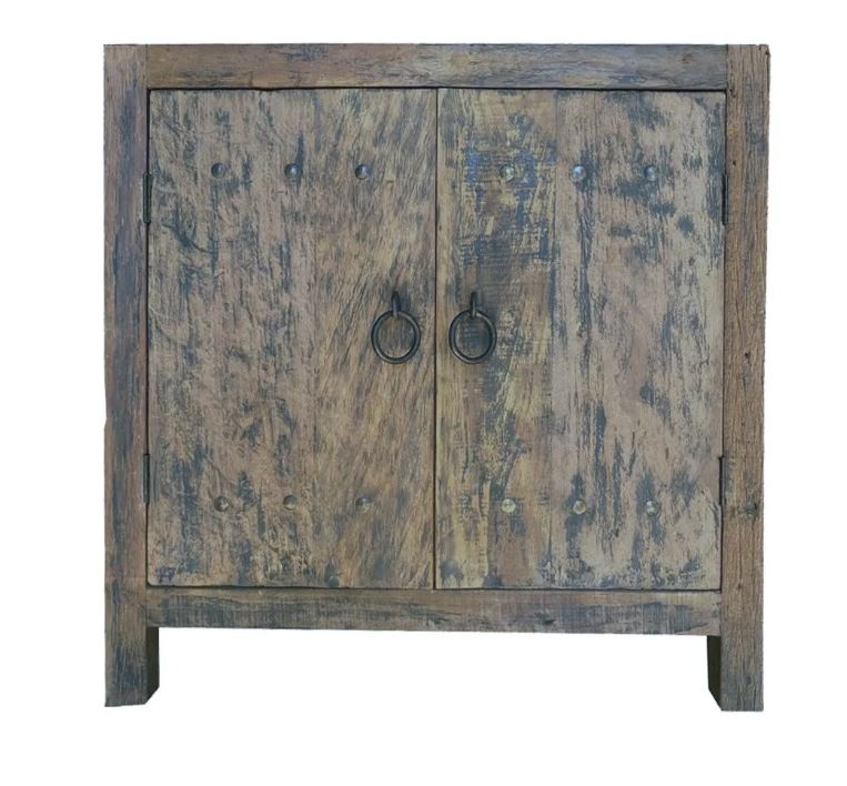 Rene Houtman Commode Oud Hout 2-Deurs Grijs H90xB90xD40 Cm