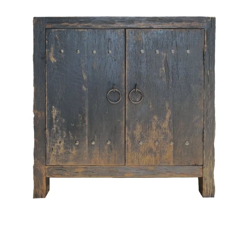 Rene Houtman Commode Oud Hout 2-Deurs Zwart H90xB90xD40 Cm