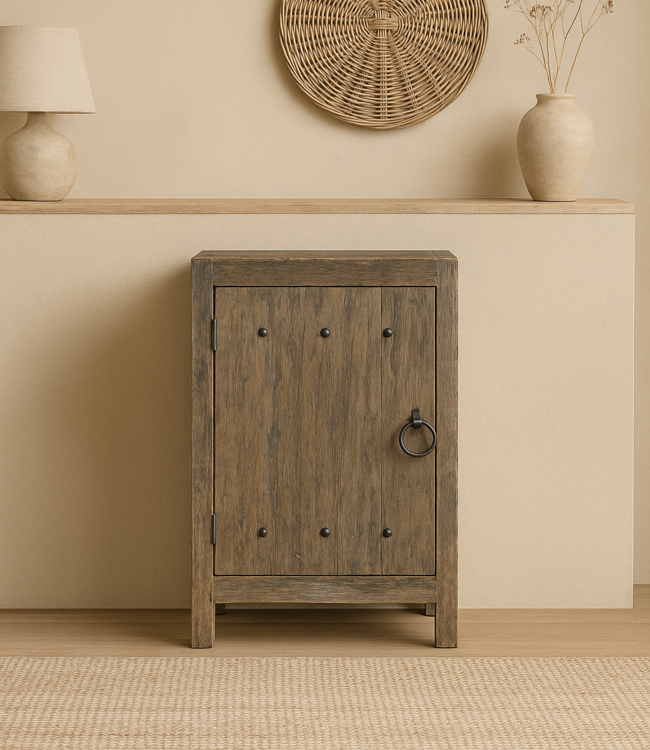 Rene Houtman Commode Oud Hout 2-Deurs Grijs H90xB60xD40 Cm
