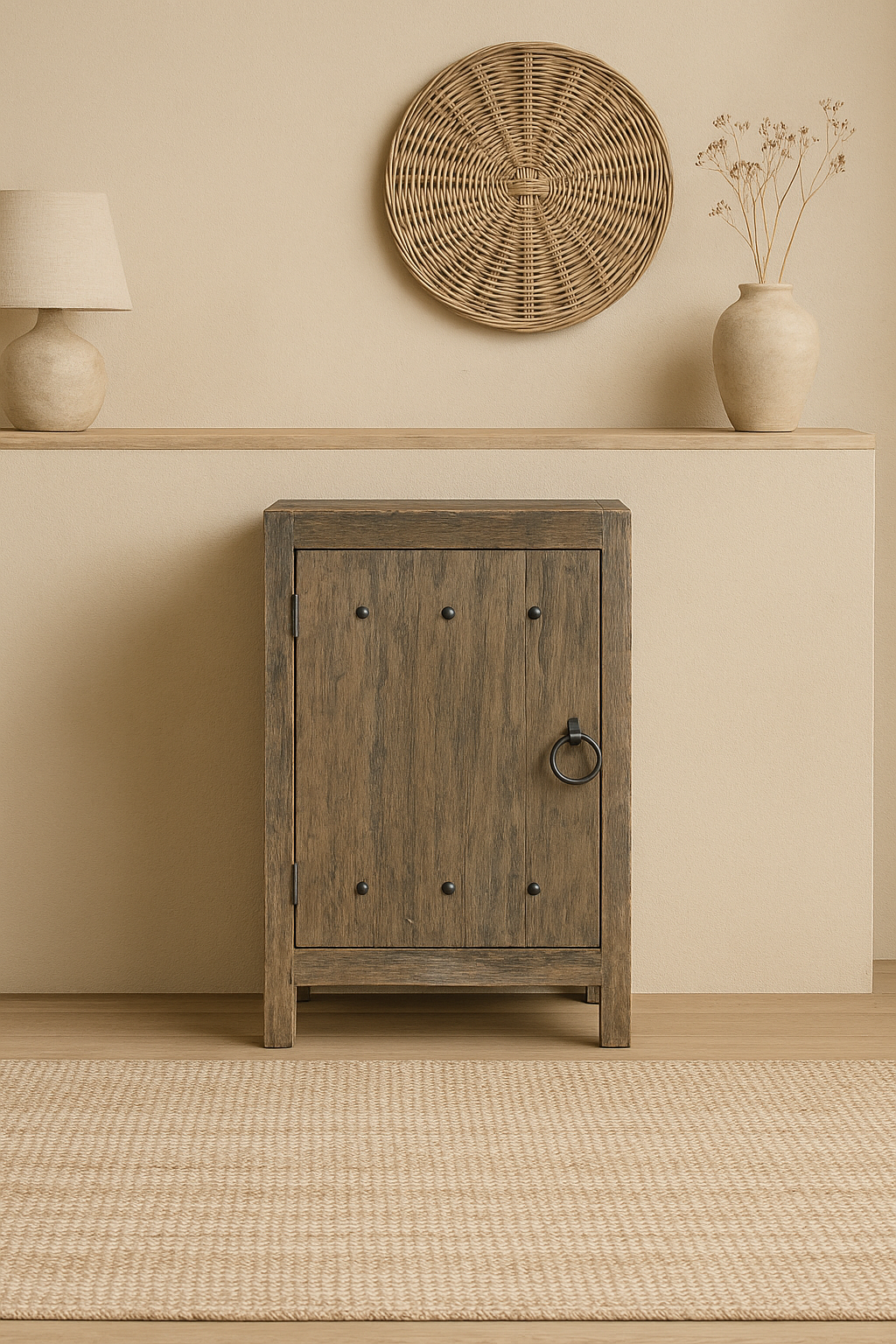 Rene Houtman Commode Oud Hout 2-Deurs Grijs H90xB60xD40 Cm