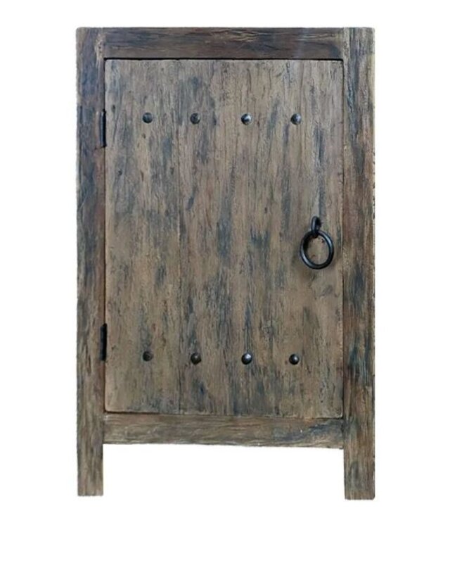 Rene Houtman Commode Oud Hout 2-Deurs Grijs H90xB60xD40 Cm
