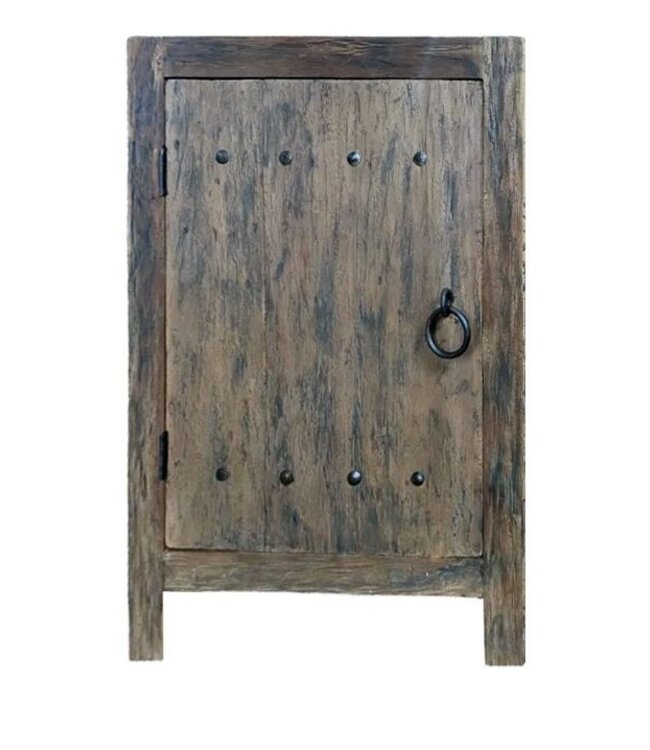 Rene Houtman Commode Oud Hout 2-Deurs Grijs H90xB60xD40 Cm