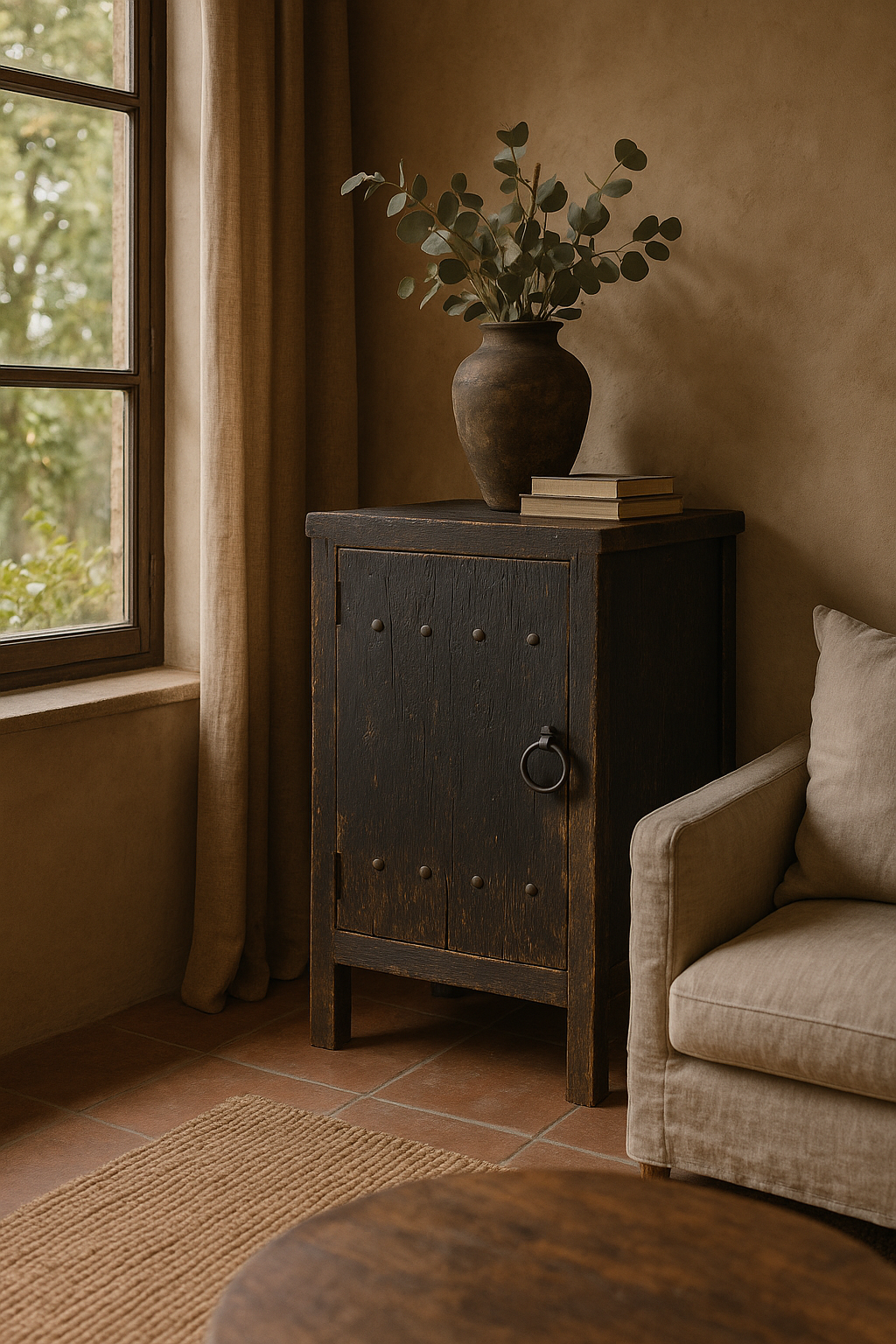 Rene Houtman Commode Oud Hout Old Black H90xB60xD40 Cm