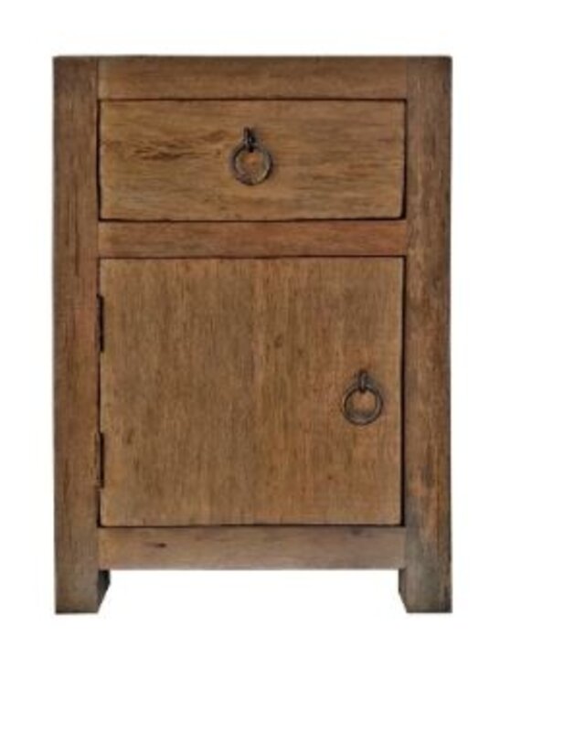 Rene Houtman Nachtkastje Naturel 1-Deurs 1-Lade H65xB45xD40 Cm