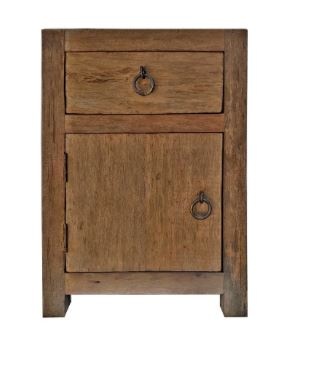 Rene Houtman Nachtkastje Naturel 1-Deurs 1-Lade H65xB45xD40 Cm