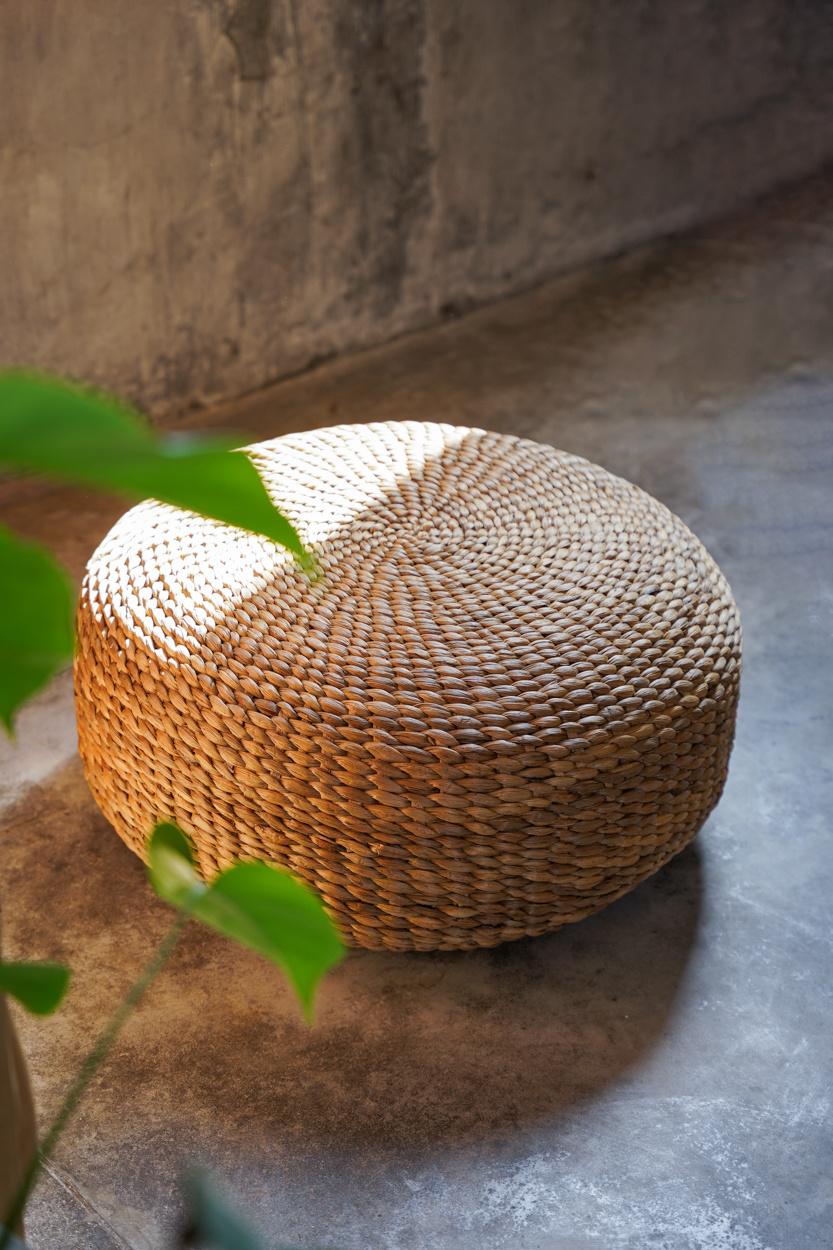Bazar Bizar De Hyacinth Poef | Naturel | H30 x D60 cm