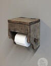 Be-Uniq Toiletrolhouder Meno Met Klepje | Oud Hout | 22x20x15 Cm