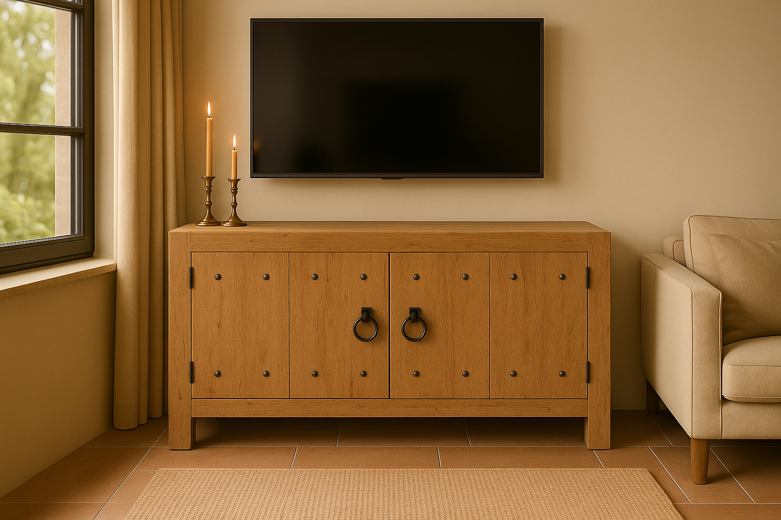 Rene Houtman TV-Dressoir | Naturel | 2-Deurs | 100x55x40 cm